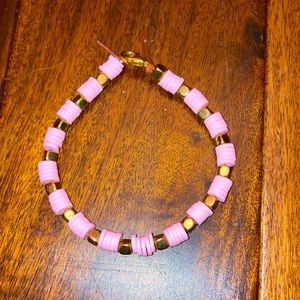 Pink clay bead braclet